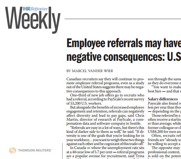 Employee referrals may have negative consequences: U.S. study